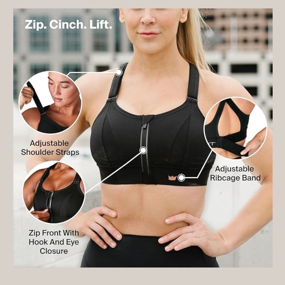 Shefit 5Luxe high impact adjustable Ultimate Sports Bra green hot pink athletic - Picture 2 of 7